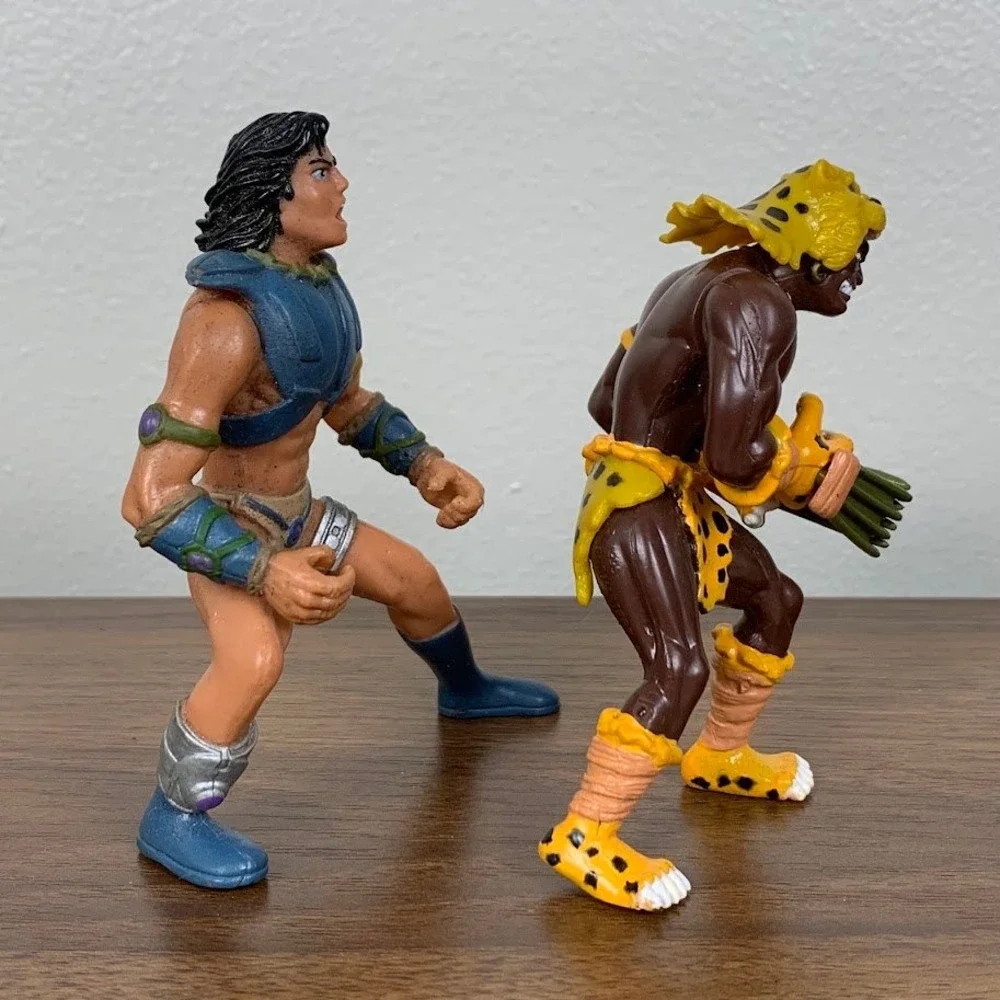 Vintage Tarzan 1995 Edgar Rice Burroughs Action Figure Set Leopard Man Toy 90s